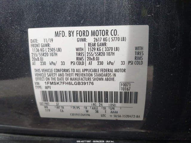 2020 FORD EXPLORER LIMITED 9