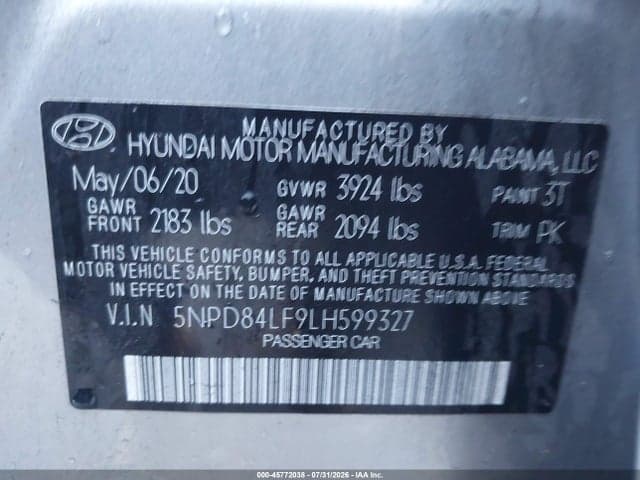 2020 HYUNDAI ELANTRA SEL 9