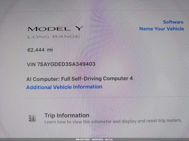 2025 TESLA MODEL Y LONG RANGE DUAL MOTOR REAR-WHEEL DRIVE 16