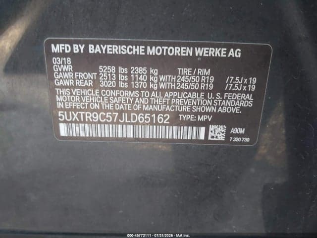 2018 BMW X3 XDRIVE30I 9