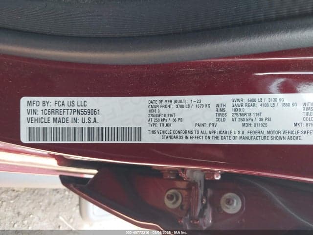 2023 RAM 1500 BIG HORN 4X2 5'7 BOX 9