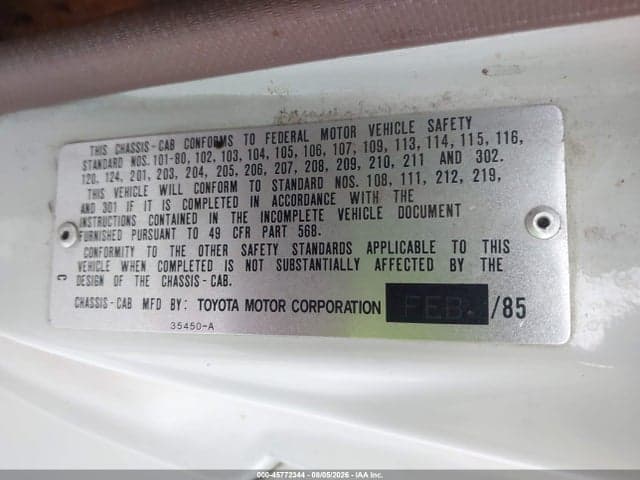 1985 TOYOTA PICKUP COMMERCIAL/CAMPER RN55 9