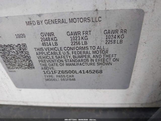 2020 CHEVROLET BOLT EV FWD PREMIER 9