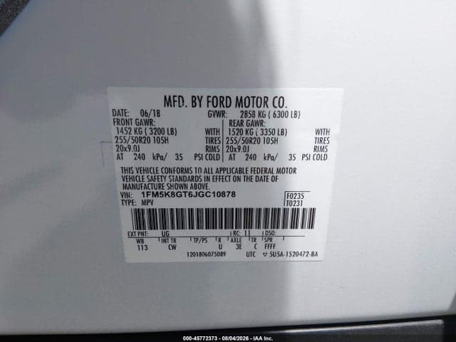 2018 FORD EXPLORER SPORT 9