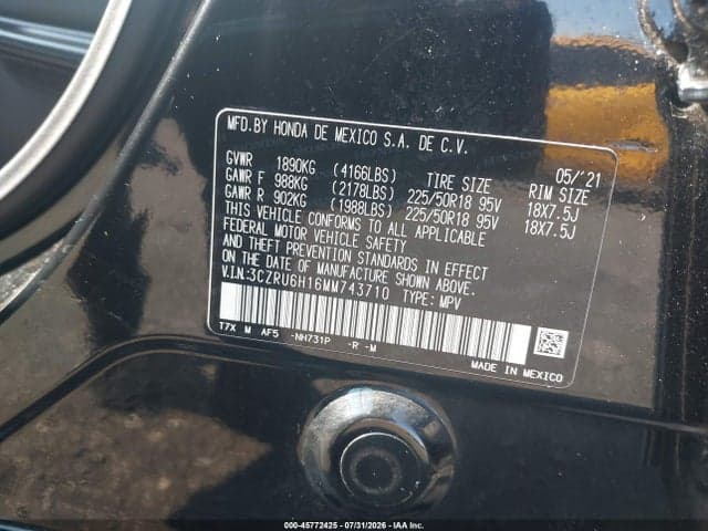 2021 HONDA HR-V AWD SPORT 9