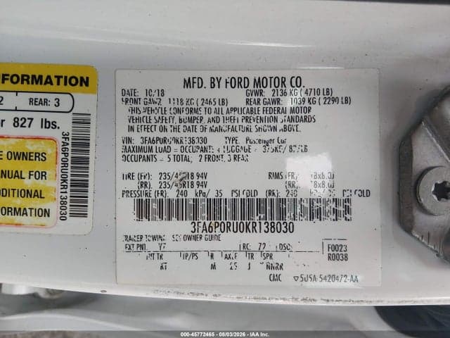 2019 FORD FUSION HYBRID TITANIUM 9