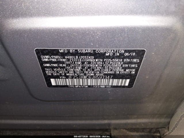 2018 SUBARU FORESTER 2.5I TOURING 9