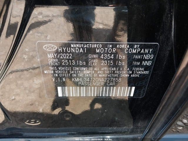 2022 HYUNDAI SONATA LIMITED 9