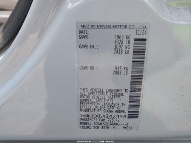 2025 NISSAN ALTIMA SR FWD 9