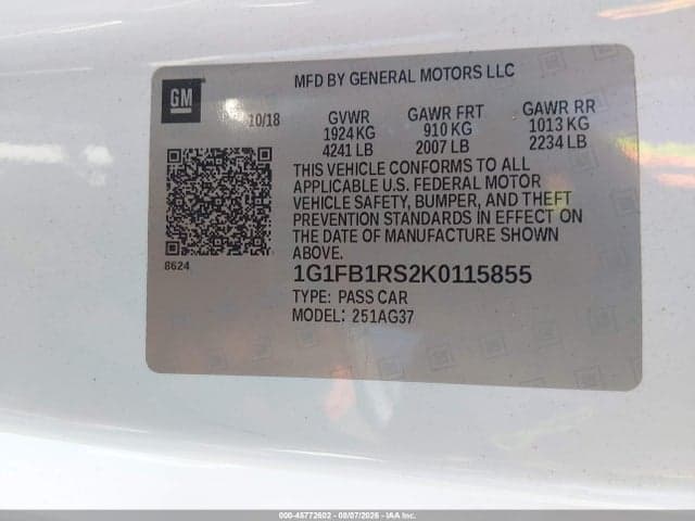2019 CHEVROLET CAMARO 1LT 9