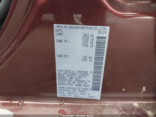 2025 NISSAN ALTIMA SV FWD 9
