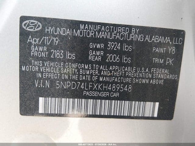 2019 HYUNDAI ELANTRA SE 9