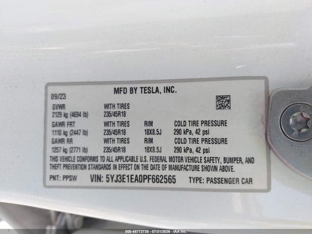 2023 TESLA MODEL 3 REAR-WHEEL DRIVE 9