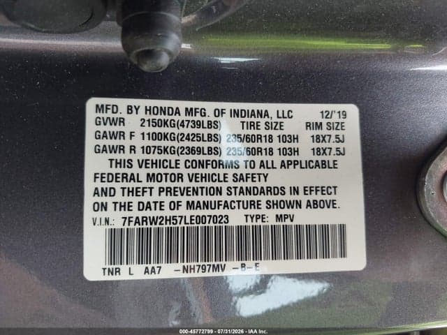 2020 HONDA CR-V AWD EX 9