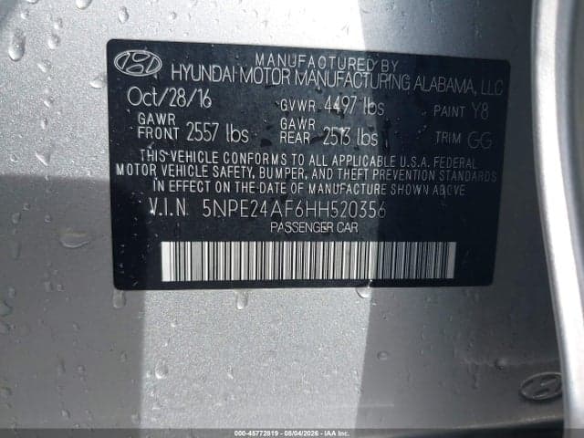 2017 HYUNDAI SONATA 9