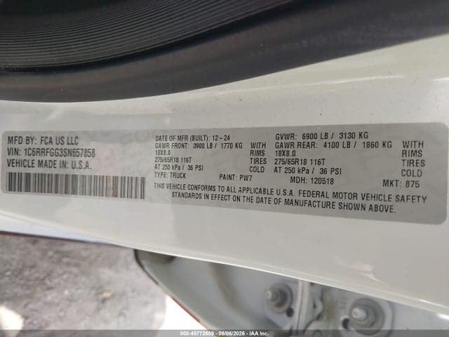 2025 RAM 1500 TRADESMAN 4X4 5'7 BOX 9