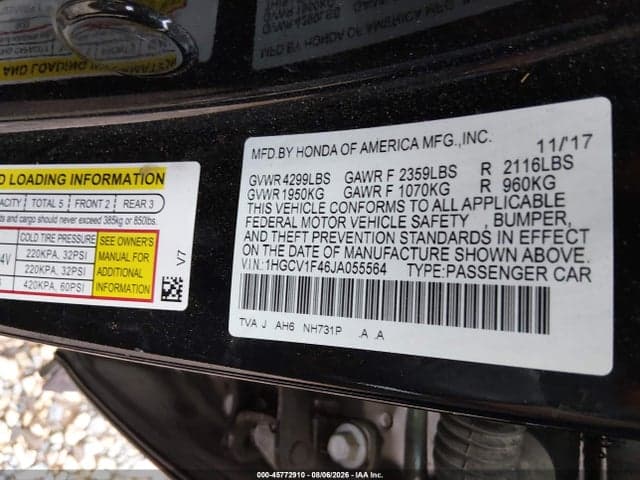 2018 HONDA ACCORD EX 9
