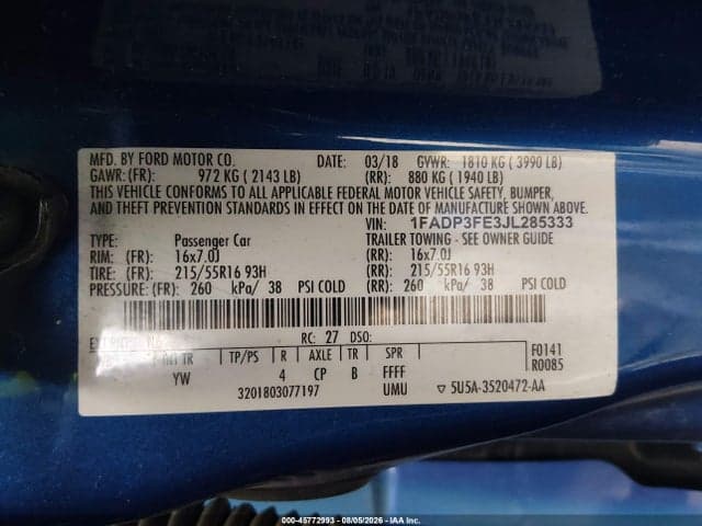 2018 FORD FOCUS SE 9