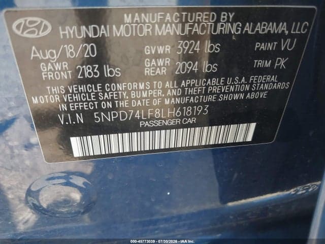 2020 HYUNDAI ELANTRA SE 9