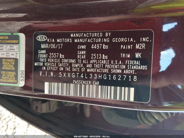 2017 KIA OPTIMA LX 9