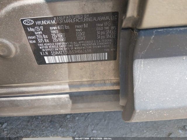 2018 HYUNDAI SANTA FE SPORT 2.4L 9