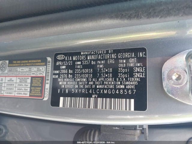 2021 KIA SORENTO S 9