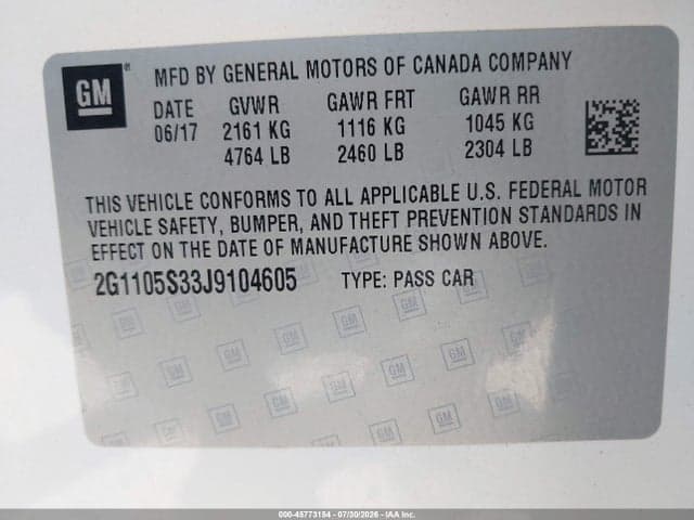 2018 CHEVROLET IMPALA 1LT 9