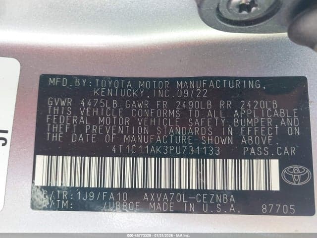 2023 TOYOTA CAMRY LE 9