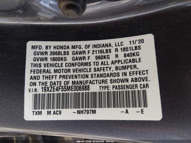 2021 HONDA INSIGHT EX 9