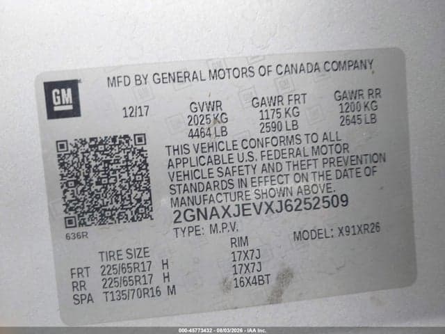 2018 CHEVROLET EQUINOX LT 9