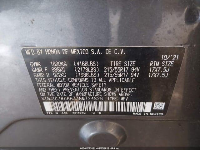 2022 HONDA HR-V AWD LX 9