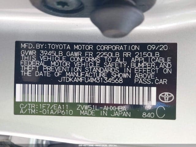 2021 TOYOTA PRIUS LIMITED 9