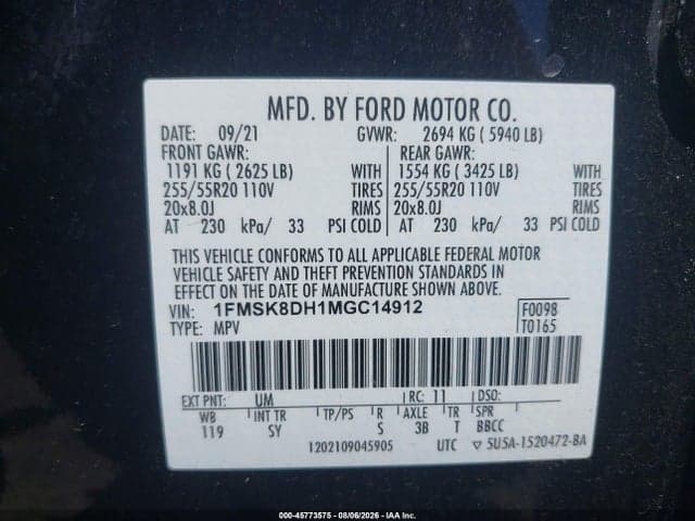 2021 FORD EXPLORER XLT 9
