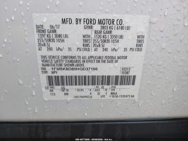 2017 FORD EXPLORER XLT 9