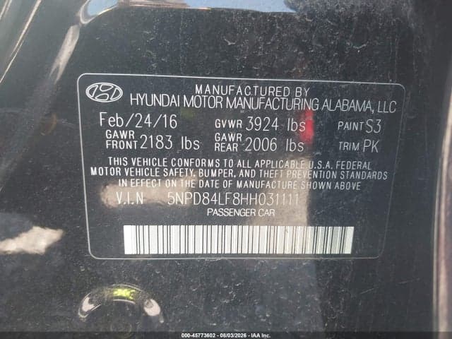 2017 HYUNDAI ELANTRA SE 9