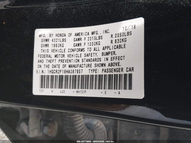 2017 HONDA ACCORD SPORT SE 9