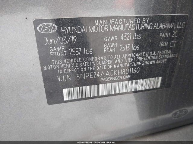 2019 HYUNDAI SONATA ECO 9
