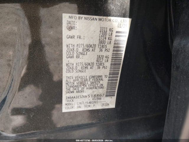 2019 NISSAN TITAN PLATINUM RESERVE 9