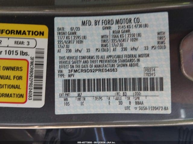 2023 FORD BRONCO SPORT BADLANDS 9