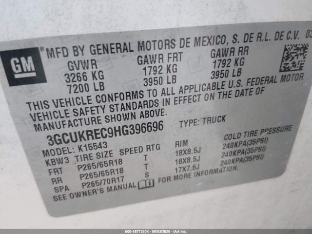 2017 CHEVROLET SILVERADO 1500 LT 9