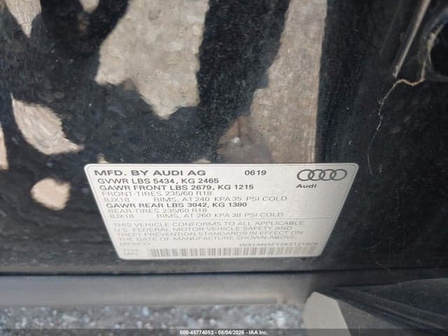 2019 AUDI Q5 45 PREMIUM 9