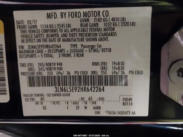 2017 LINCOLN MKZ RESERVE 9