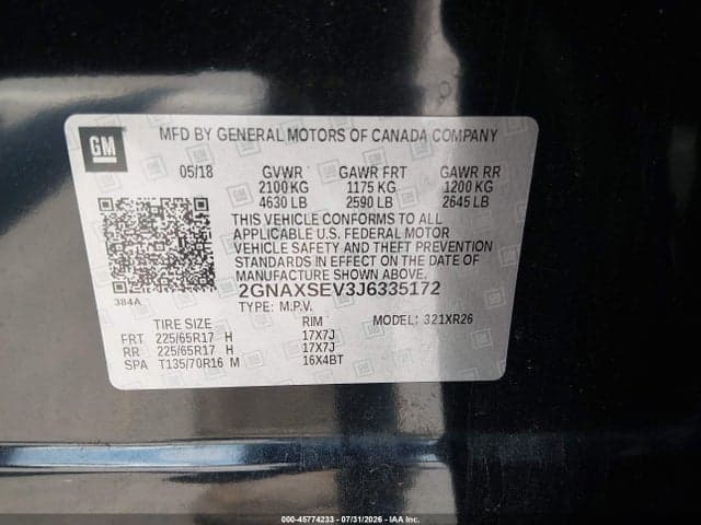 2018 CHEVROLET EQUINOX LT 9