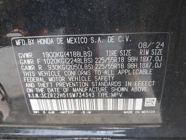 2025 HONDA HR-V AWD SPORT 9