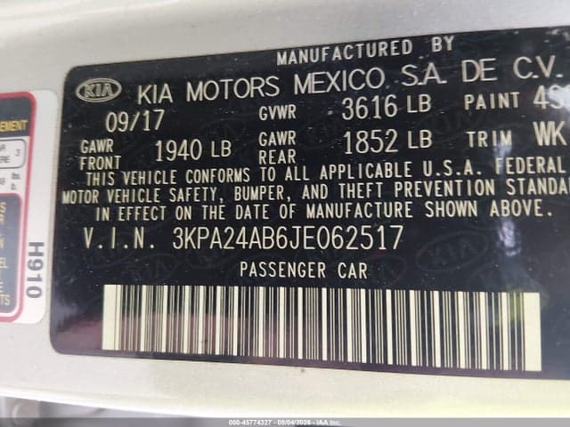 2018 KIA RIO LX 9