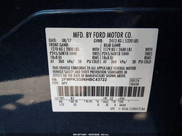 2017 FORD EDGE SE 9