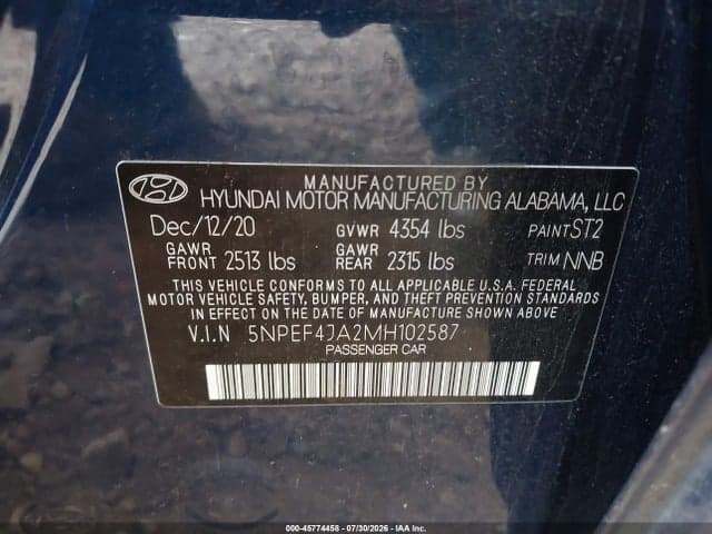2021 HYUNDAI SONATA SEL 9