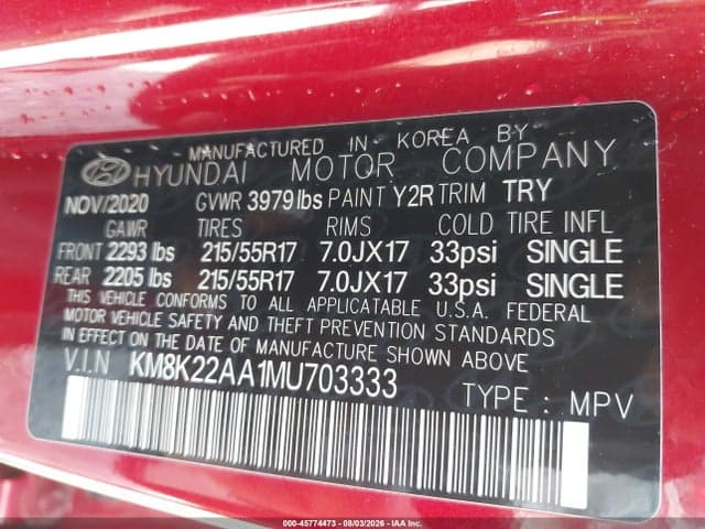 2021 HYUNDAI KONA SEL 9