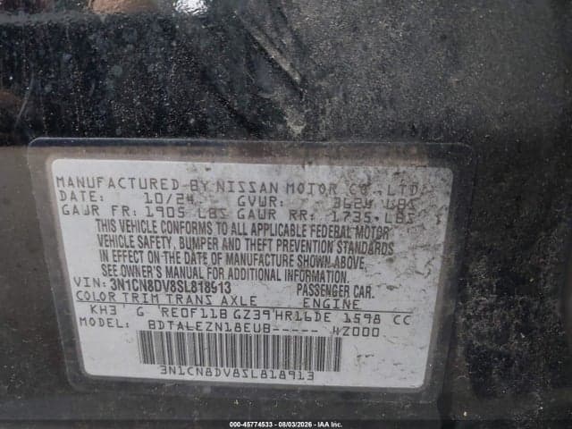 2025 NISSAN VERSA 1.6 S 9