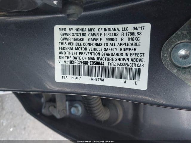 2017 HONDA CIVIC EX 9